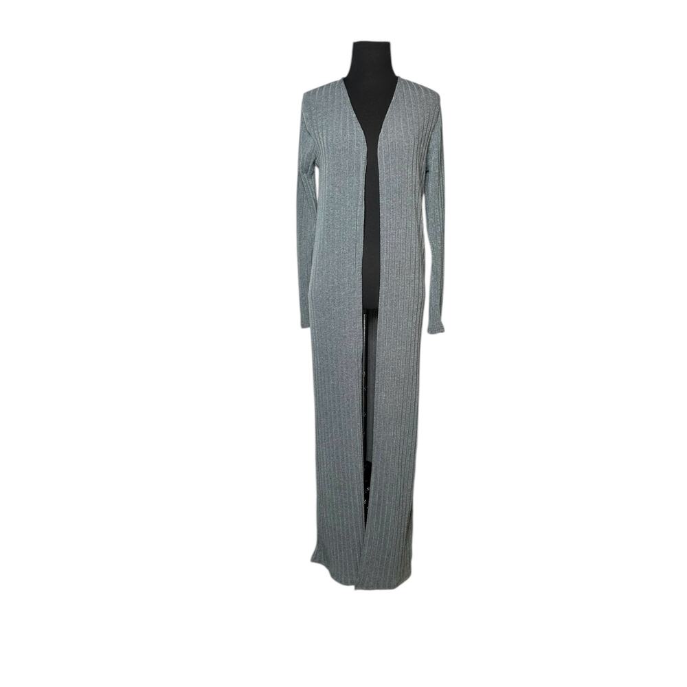 Fashion Nova gray long sleeves open front long cardigan size Medium